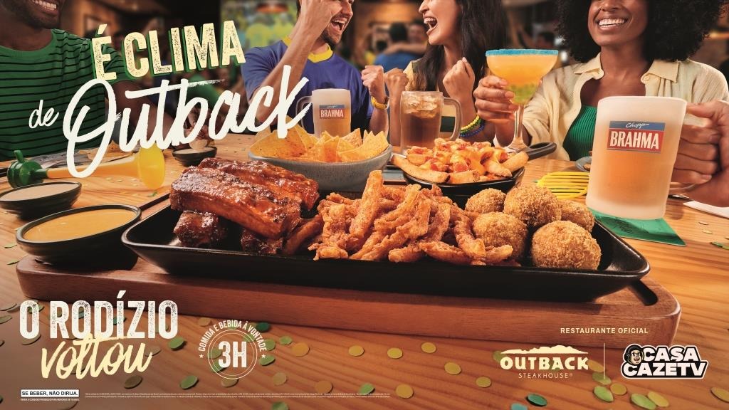 ‘É clima de Outback’: marca lança maior campanha de futebol de sua história no Brasil com ecossistema de entretenimento e gastronomia