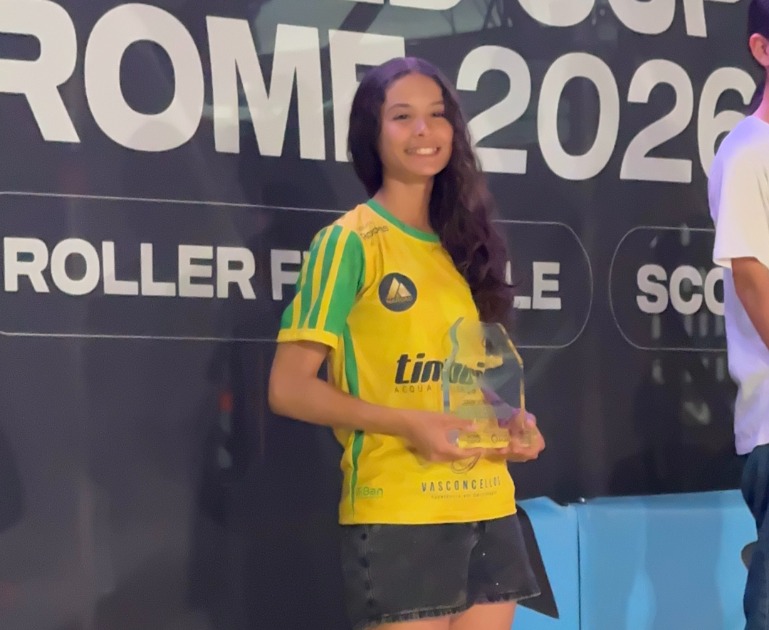 Atleta de 12 anos conquista vice-campeonato em Copa do Mundo de Patins na Itália