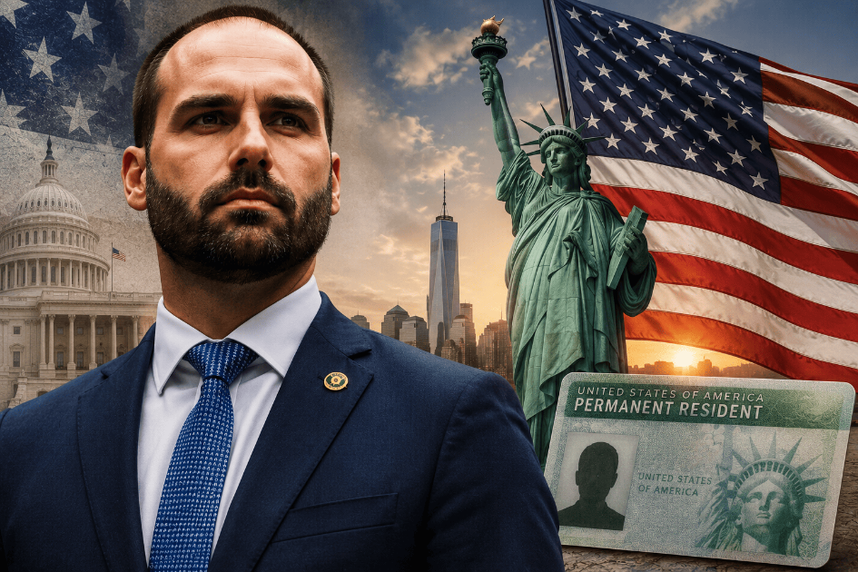 Green card de Eduardo Bolsonaro reacende debate sobre o EB-1A: entenda por que a residência permanente não é concedida por um presidente dos EUA