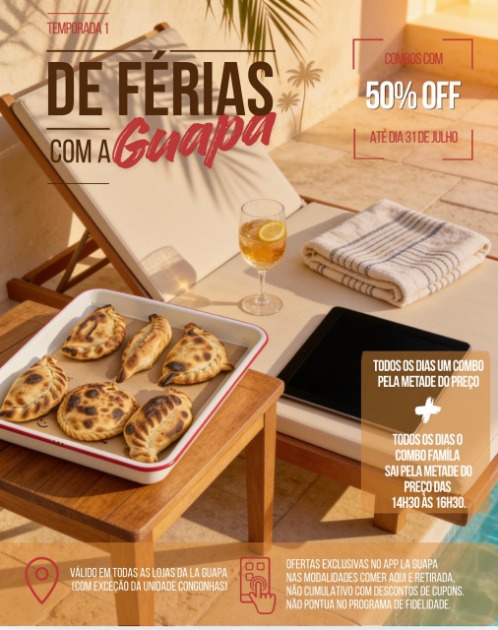 Promoção de férias La Guapa: última semana para aproveitar 50% de desconto em combos