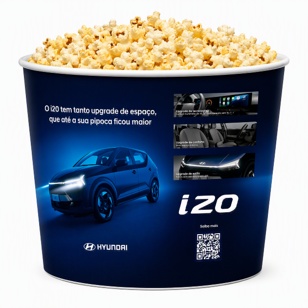 Hyundai i20 oferece “upgrade” na pipoca do cinema no Bourbon Shopping, em São Paulo